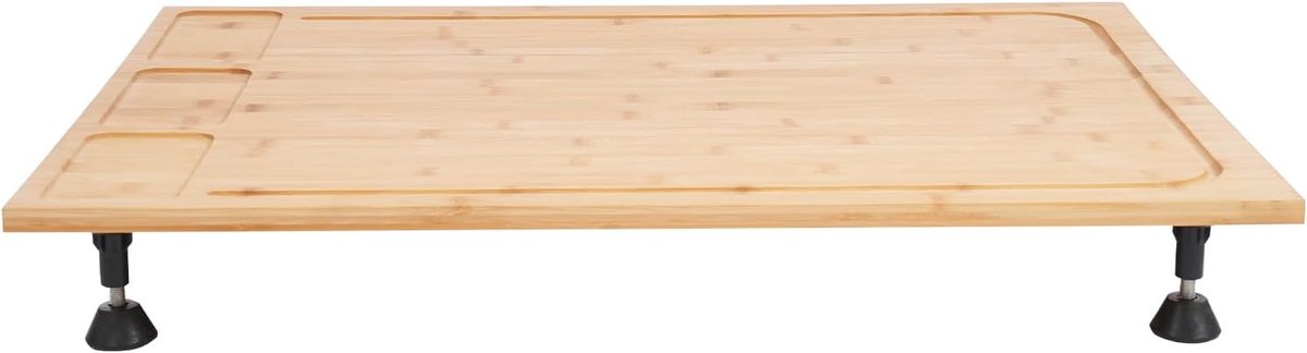 Fornuis Afdekplaat - Snijplank Werkblad - Extra Keukenruimte - Met Antislipvoeten - 75x54x10 cm - Houtkleur