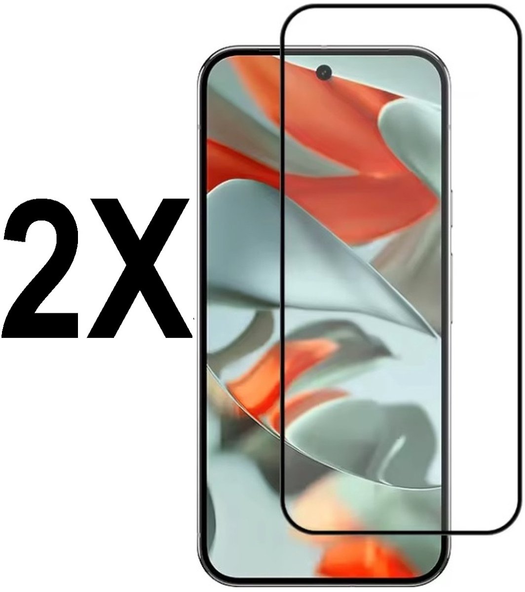Screenprotector - geschikt voor Google Pixel 9A/10A - FULL COVER - Tempered glass screen protector geschikt voor Pixel 9A/10A - glasplaatje - 2 stuks