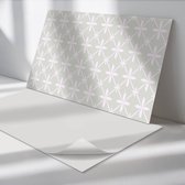 Wallfluent Vinyl Tegels - Bloemenpatroon in Mesh Vinyl Wandtegels - 40 cm x 20 cm - Grijs PVC Tegels - Set van 10 - Rechthoek PVC Tegels - Patroon Plaktegels - Wand PVC Tegels - Plaktegels Keuken en Badkamer