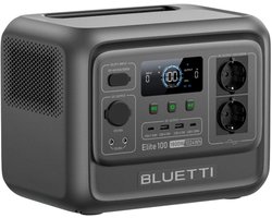 BLUETTI Elite 100 V2 – 1024Wh – 1800W – Duurzame energie – Draagbare Powerstation LiFePO4 – 3600W piekvermogen – voor Camping – Outdoor – RV – Backup stroomuitval