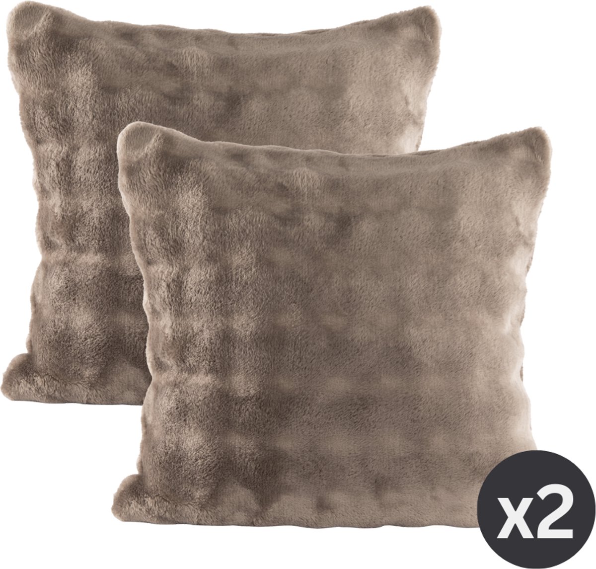 Tiseco Kussen WAVE (gevuld) - SET/2 - fleece - 45x45 cm, taupe
