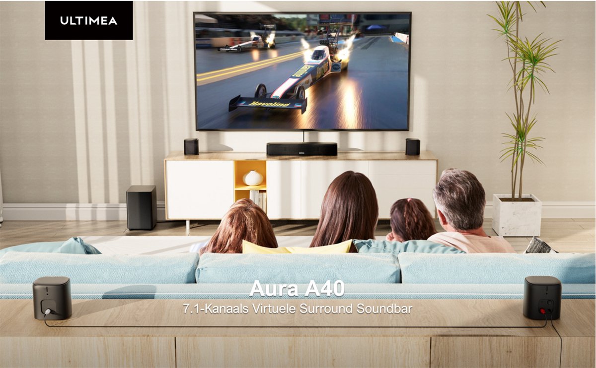 ULTIMEA 7.1-kanaals Surround Soundbar met Subwoofer Zwart - afbeelding 2