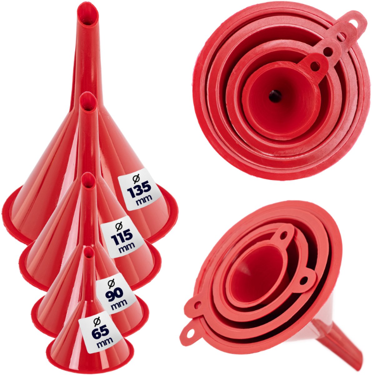 KADAX Set van 4 trechters - diameter 5/8/10/12 cm ES11R