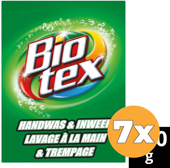 Biotex Waspoeder - Handwas & Inweek - met actieve biologische enzymen - 7 x 720 g