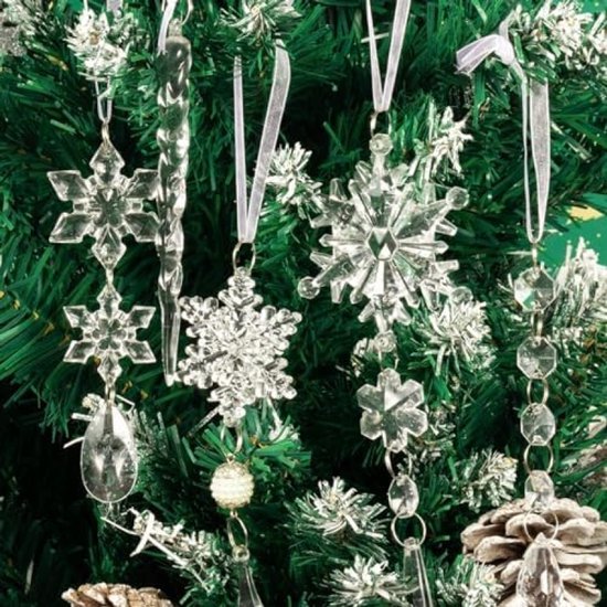 Kerstverlichting ijspegels 200 koudwitte LED's 20 m acryl PVC