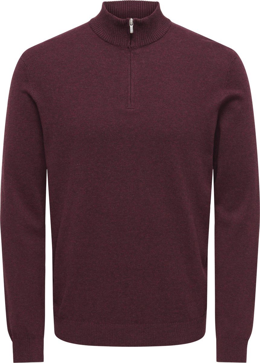 ONLY&SONS - ONSLOUI REG 12 MEL HALF ZIP KNIT NOOS - Heren - Gebreide truien