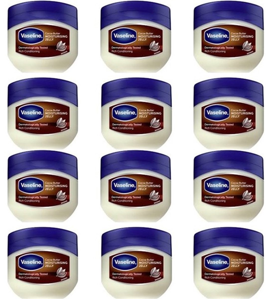 Vaseline Pure - Petroleum Jelly – Cacoa 12x100 ml - Voordeelverpakking