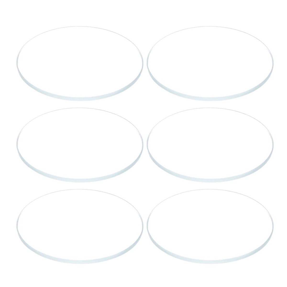 6 stuks kristallen lenzen voor horlogemakers - 30 mm diameter - Reserveonderdelen voor horloge glas lens - Dubbele koepel - Rond doorzichtig glas met 1,1 mm randdikte.