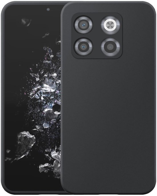 Zwart telefoonhoesje met vier camera's op de achterkant.