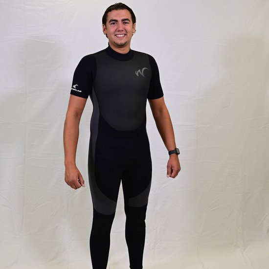 BEEK Wetsuit voor Dames en Heren, Korte Mouwen, 2.3 mm, Zwart, Neopreen, Ritssluiting op de Rug, Voor Duiken, Snorkelen, Surfen, Kajakken