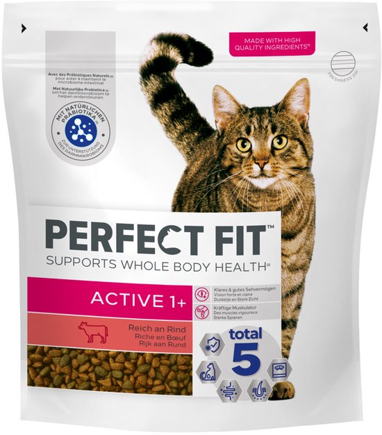 Perfect Fit Droogvoer Adult Active Rund - 5 x 1,4 kg - Voordeelverpakking
