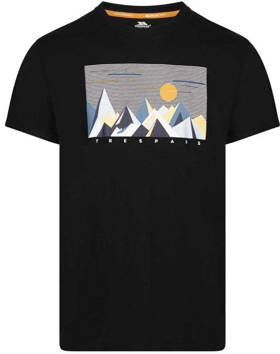 Trespass T-shirt Ennadai Casual Bedrukt T-shirt Zwart-L
