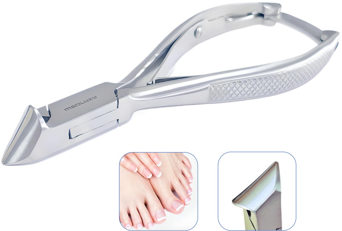 MEDLUXY® Diabetes - Nageltang Koptang - Recht snijvlak - Afgeronde Punten - 14 cm - 21 mm (diabetisch, Kopknipper, Dwarssnittang, Nagelknipper)