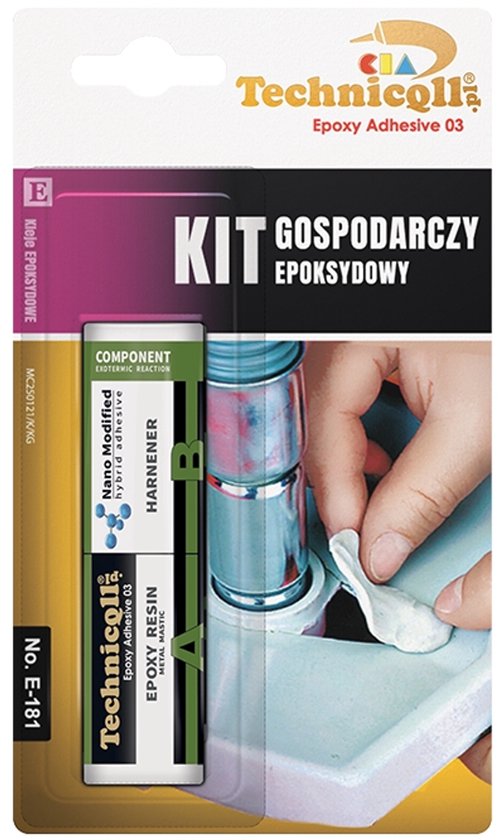 Technicoll Epoxy Lijm 03 kit met twee componenten.