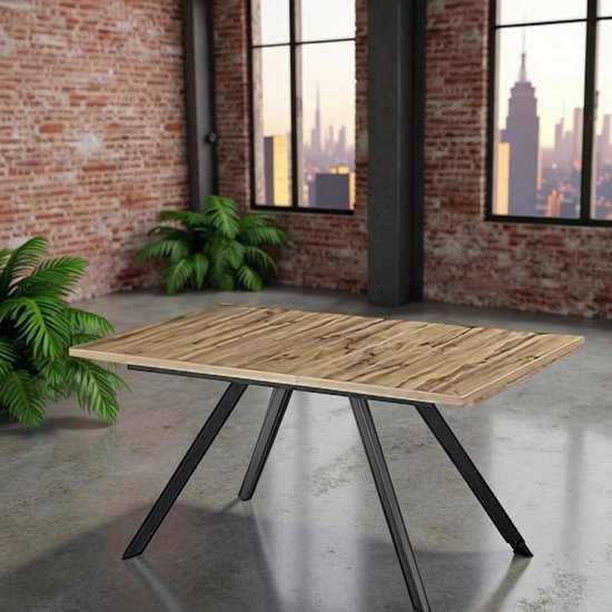 Eikenbruine Houtlook Ronde Metalen HOMCOM eettafels kopen