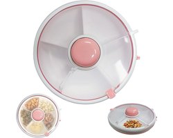 Draaibare Snack Spinner - Pink Snack Rotator - Herbruikbare Snackbox - Roterende Snackdoosjes - Draagbare Roterende Fruit Bord - roterende opslag - Snackcontainerbox bundel