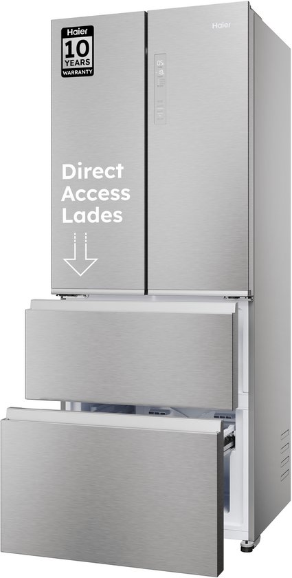 Haier HFR3718DNMM - Koel-vriescombinatie - 402L - Total No Frost - Direct Access lades - 99% Air Surround - Energieklasse D - 10 Jaar Garantie op onderdelen