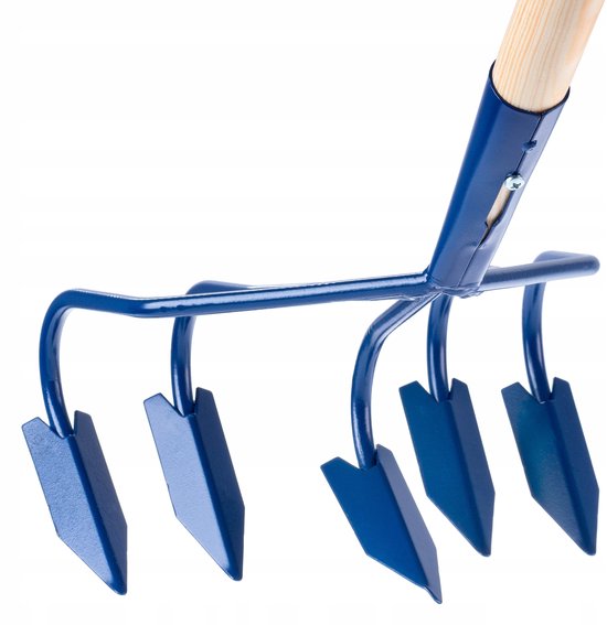 KADAX Handcultivator van metaal, cultivator met lange steel van hout, robuuste cultivator, tuinklauw, tuinhak voor het losmaken van de grond (met 5 scherpe punten) van Merkloos	 — afbeelding 5