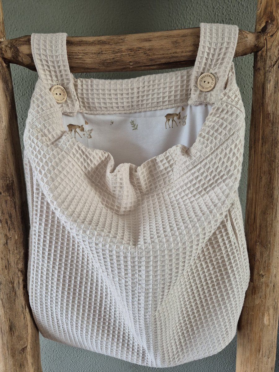 Boxzak baby Beige - Bosvriendjes– opbergzak box – box organizer – 40x50 cm – handgemaakt – babykamer accessoire Baby Creaties