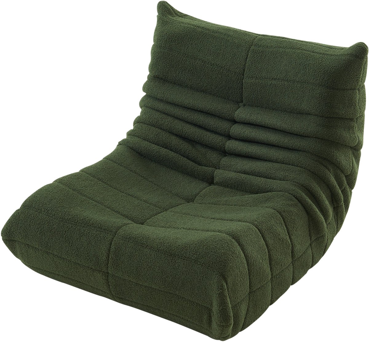 Groene Relaxstoel – Zachte Lammy Fleece Lazy Chair voor Woonkamer, Ligstoel voor Ontspanning Thuis