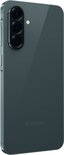 Grijze Samsung Galaxy A56 5G smartphone, achterkant met drie camera's.