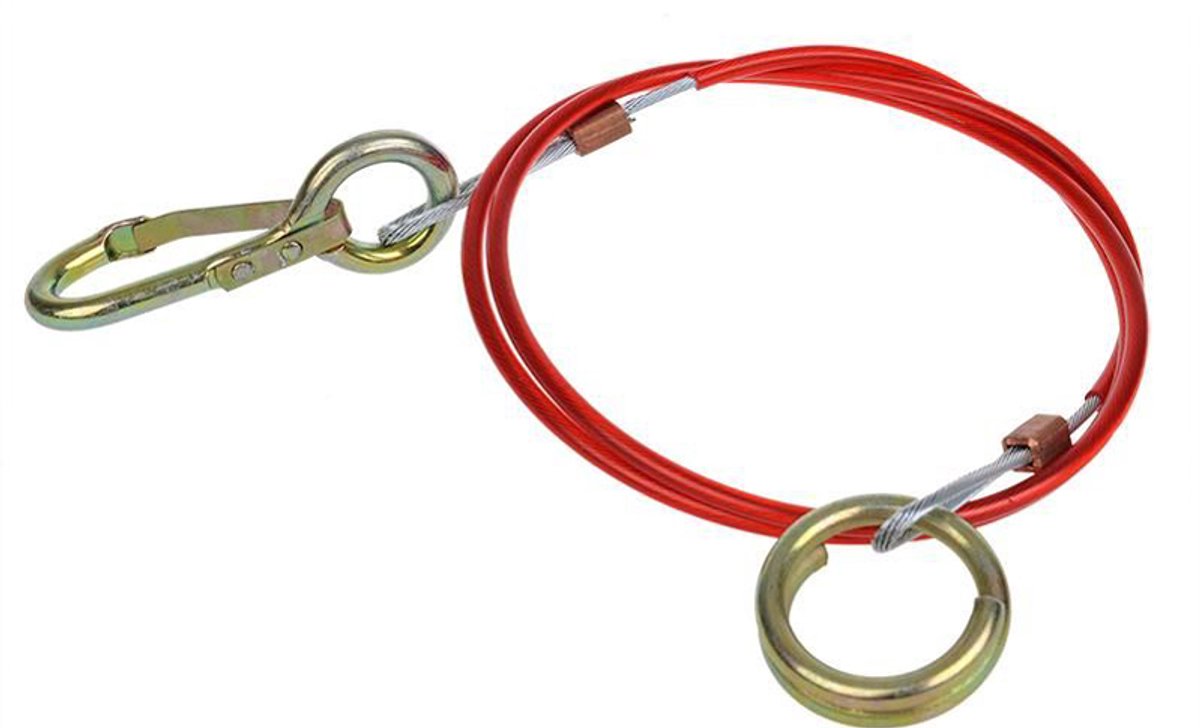 IWH Trekkabel voor aanhanger, 1,0 m, met haken en ogen