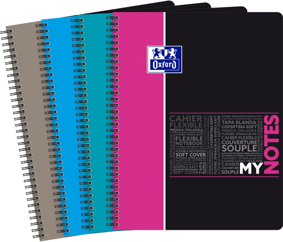 Oxford collegeblok MYNOTES, A4+, gelinieerd met kantlijn, 80 vel