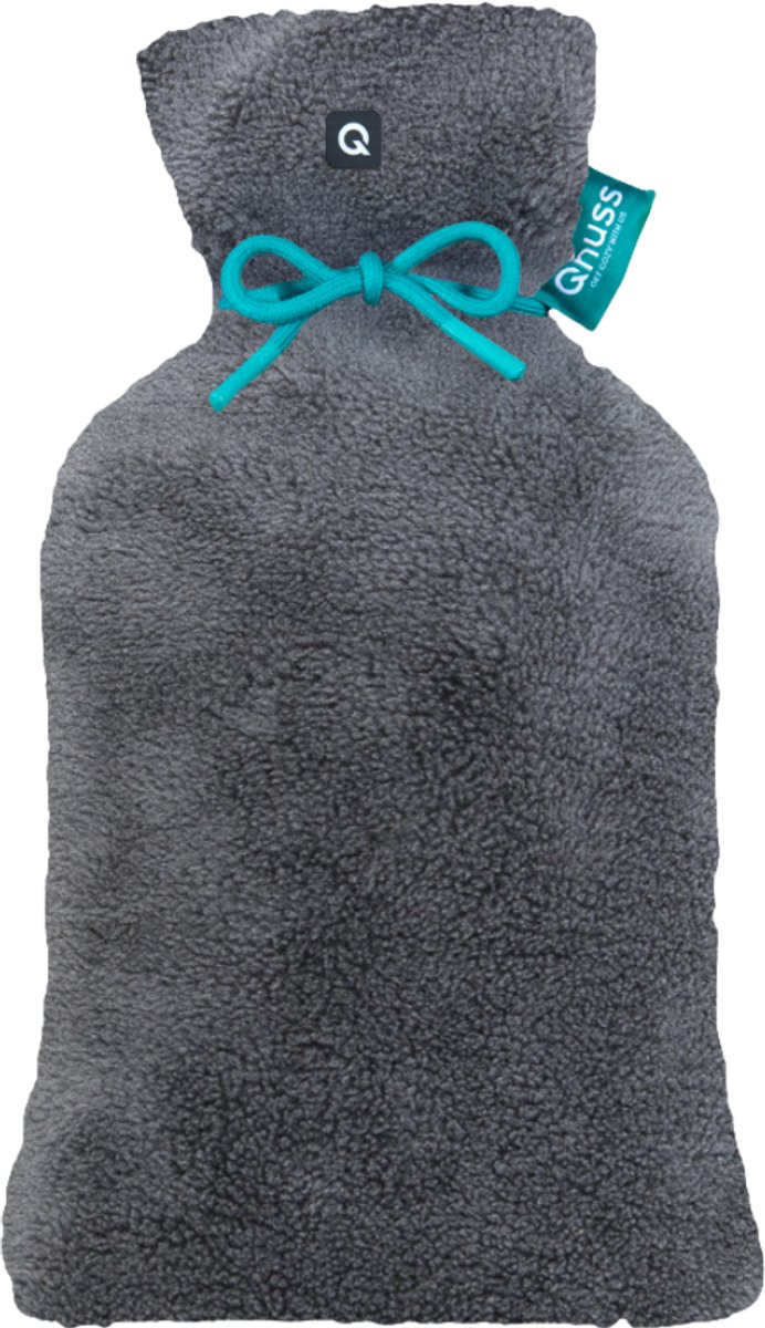 Qnuss Elektrische Kruik XL - Duurzaam & Draadloos - Oplaadbaar - Infraroodwarmte - Waterkruik - 40x20 cm - Grijs - Inclusief Powerbank