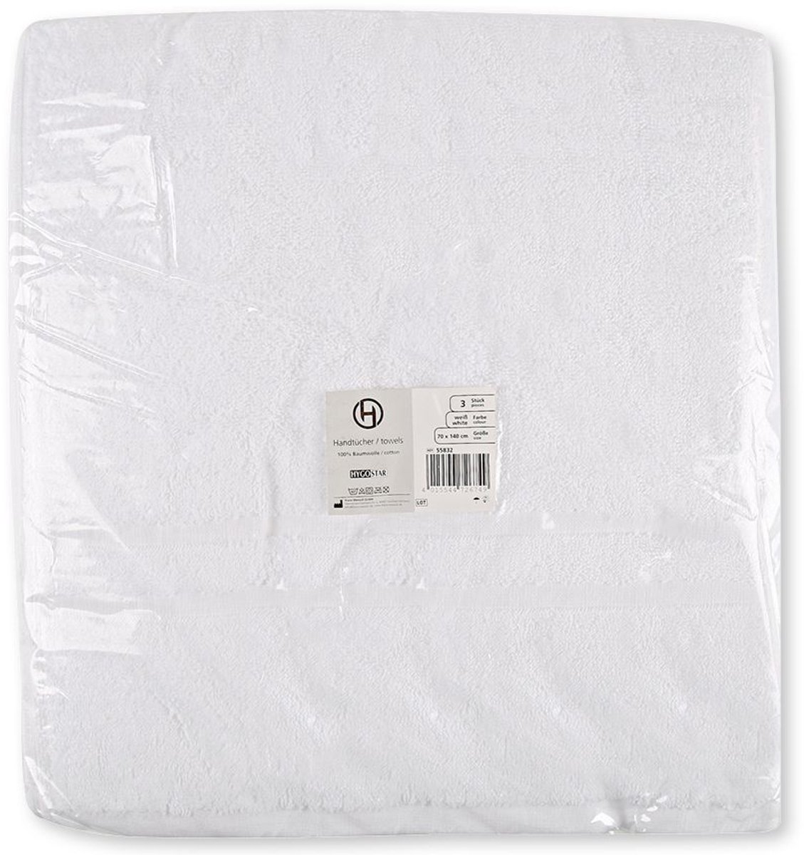 HYGOSTAR handdoek, 700 x 1.400 mm, van katoen, wit