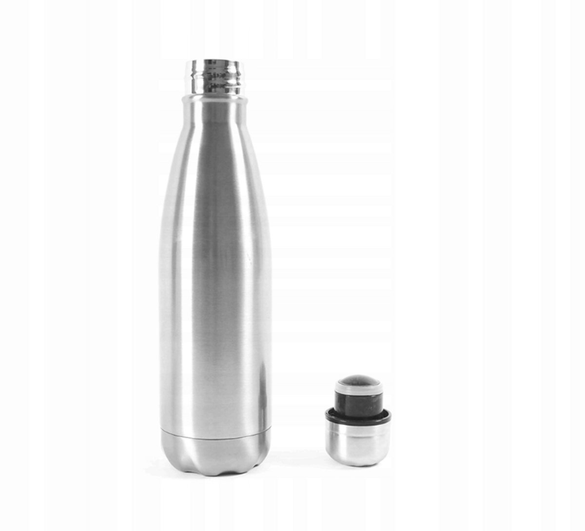 RVS Thermosfles 500 ml – Dubbelwandig – Lekvrij – Zilver – Drinkfles