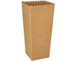 100 Popcorn-bakjes Karton "pure" hoekig 1300 ml 19,7 cm x 7 cm x 7 cm bruin small