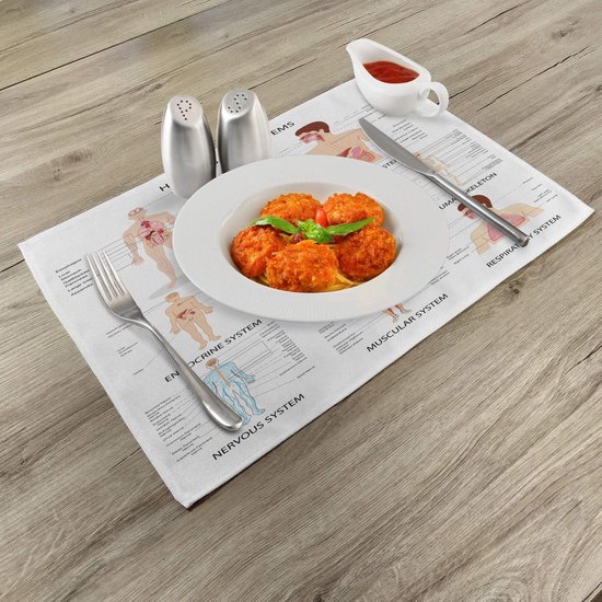 New de 4 Biologie de table à manger, motif dessin animé Vintage , lavables et antidérapants .