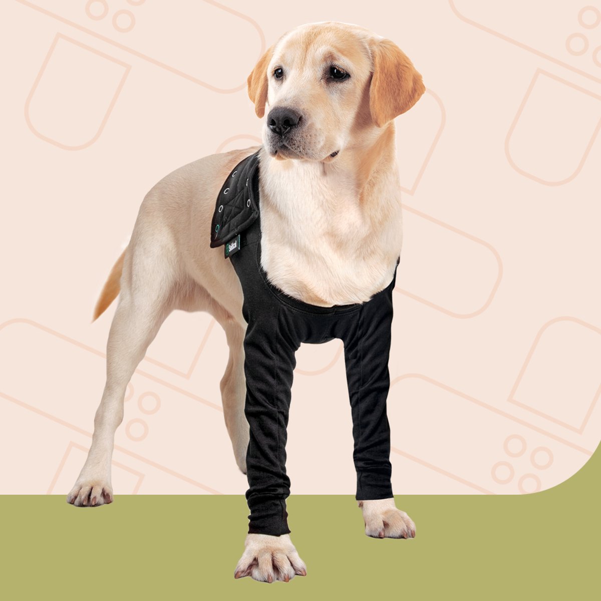 Suitical Dubbele Herstel Mouwen Hond Zwart L