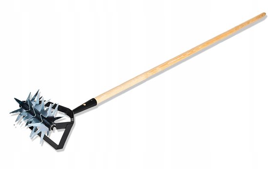 KADAX Sterfrees met wiedemes met houten steel, cultivator, tuinfrees, rolcultivator, kruimelaar voor het losmaken van de grond, bebouwer, rolhak (met 4 sterren, houten steel) van Merkloos	 — afbeelding 2
