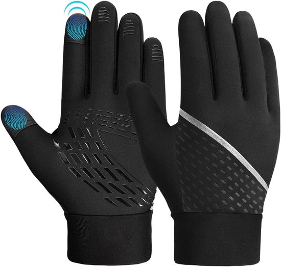Gants de cyclisme Kinder - Écran tactile, antidérapants et coupe-vent - Chauds et thermiques - Gants de sport de Plein air pour Garçons et Filles - Taille M (8-10 ans)