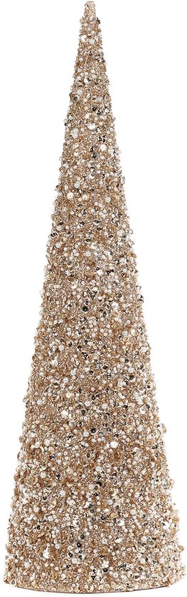 Sapin de Noël Goodwill Perles Or-Crème H 61 cm