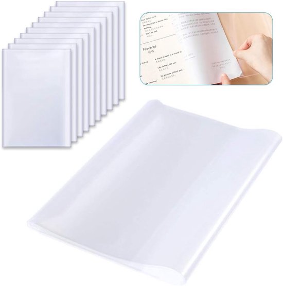 Lot de 20 protège-livres A5 - Boek transparentes - Inserts réutilisable - Format déplié : 21 x 30 Cm - Convient pour les manuels, Cahiers, cahiers, Dossiers, pochettes et Boeken