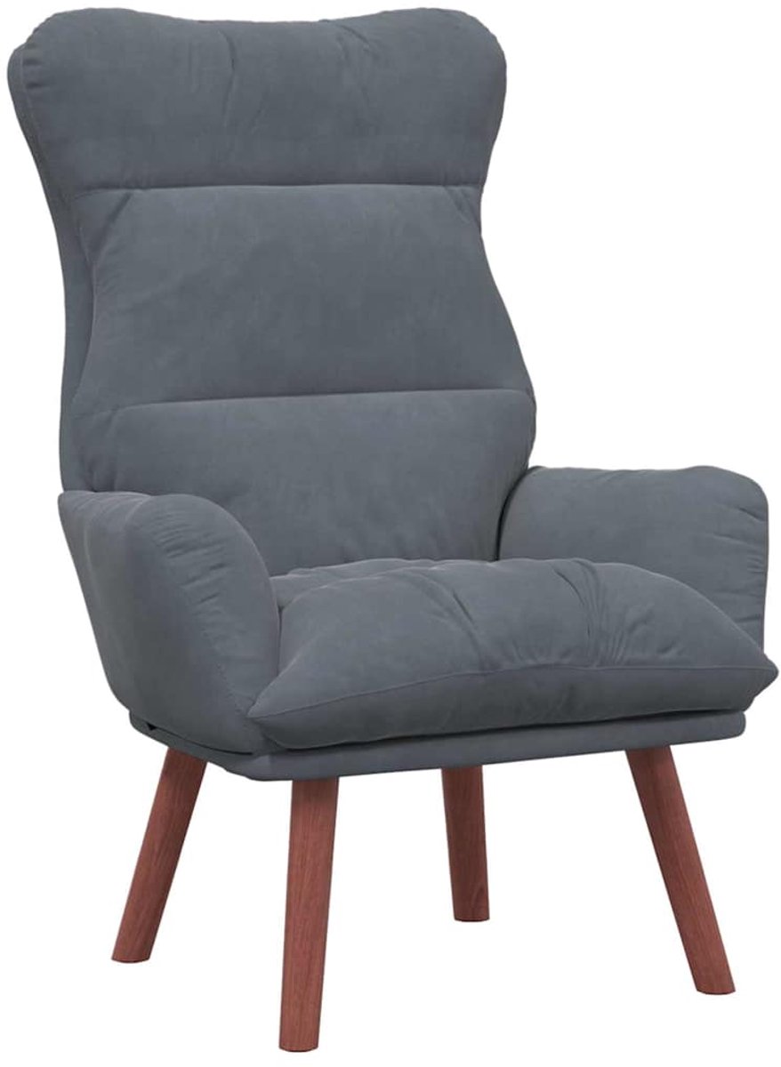 vidaXL - Fauteuil - Donkergrijs - Fluweel