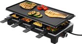 KitchenBrothers Gourmetstel - 1500W - Gourmetplaat 8 Personen - BPA-vrij - Set met Pannetjes en Spatels - 46,5 x 23 cm - Zwart