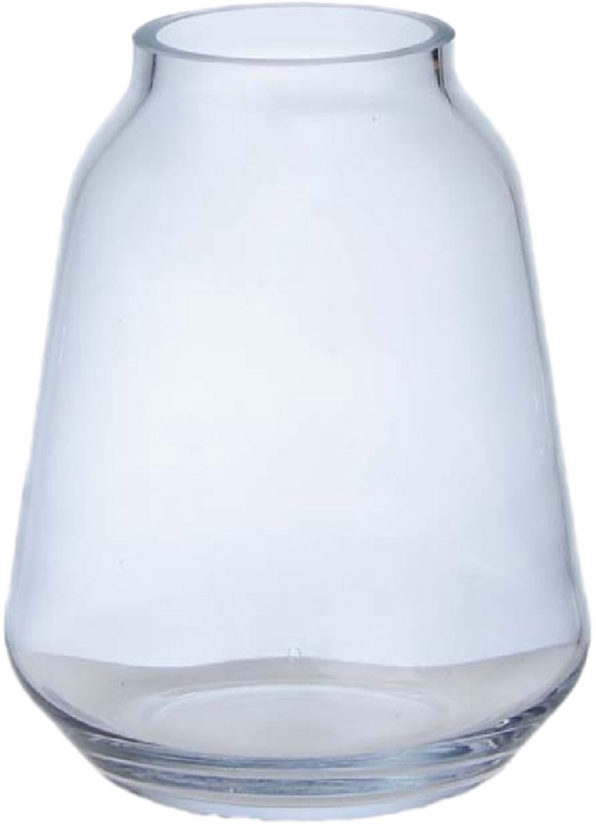 Hakbijl Glass Bloemenvaas Kiffa - transparant - glas - D18 x H22 - decoratie - vazen