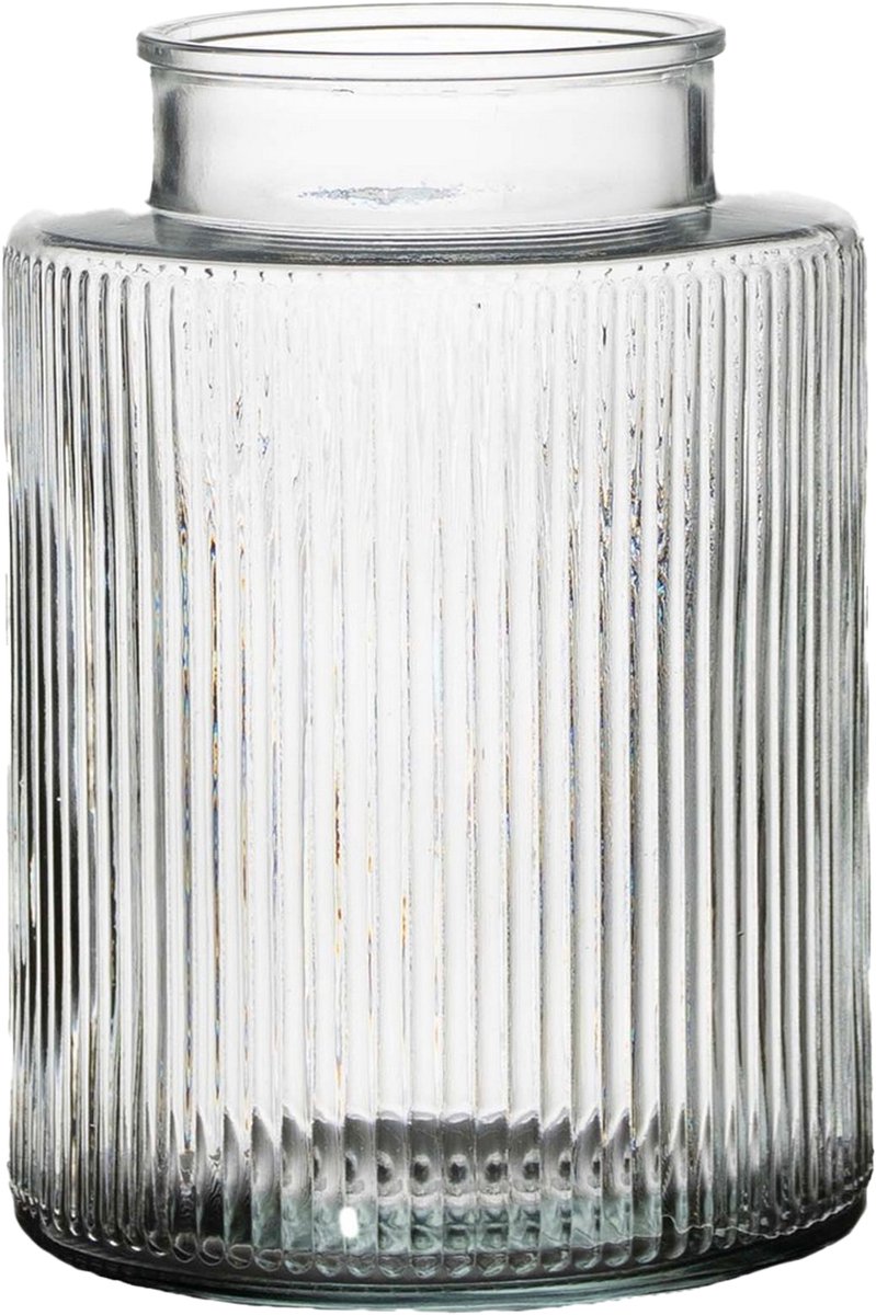 Hakbijl Glass Bloemenvaas Yara - transparant - glas - D13 x H18 - decoratie - vazen