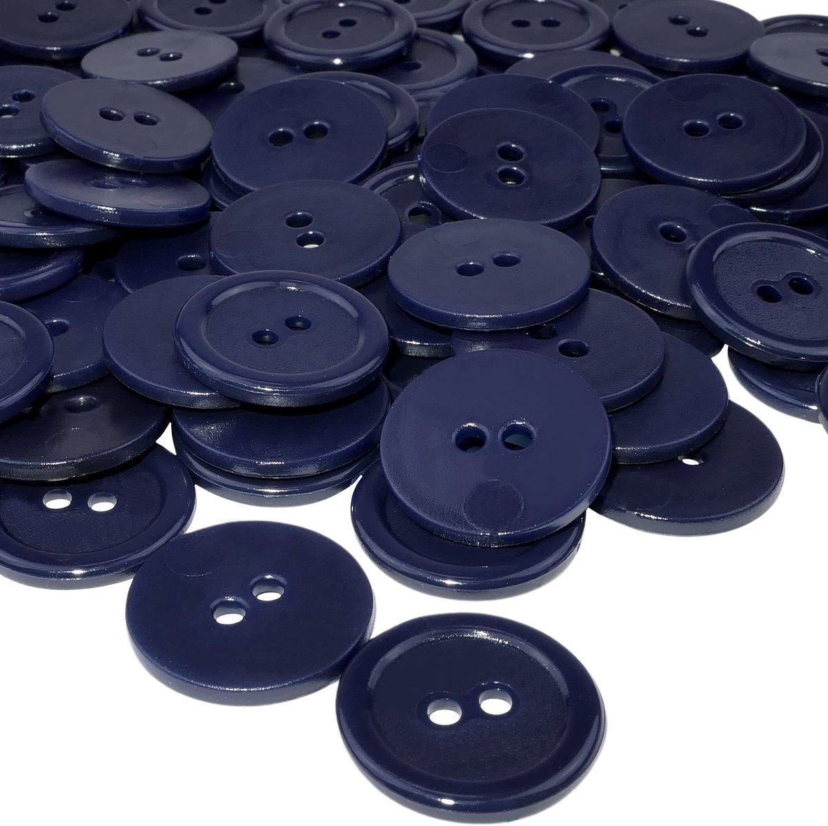 C56433-50 Knopen Rond Ã˜20x2.2mm 2-Gat Indigo Blauw - Kunststof