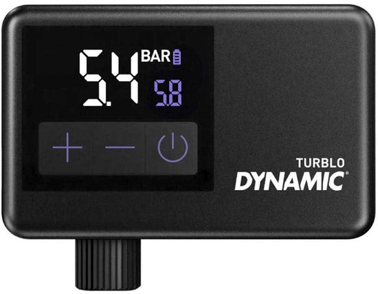 Pompe électronique noire Turblo Dynamic avec écran numérique affichant 5.4 BAR.