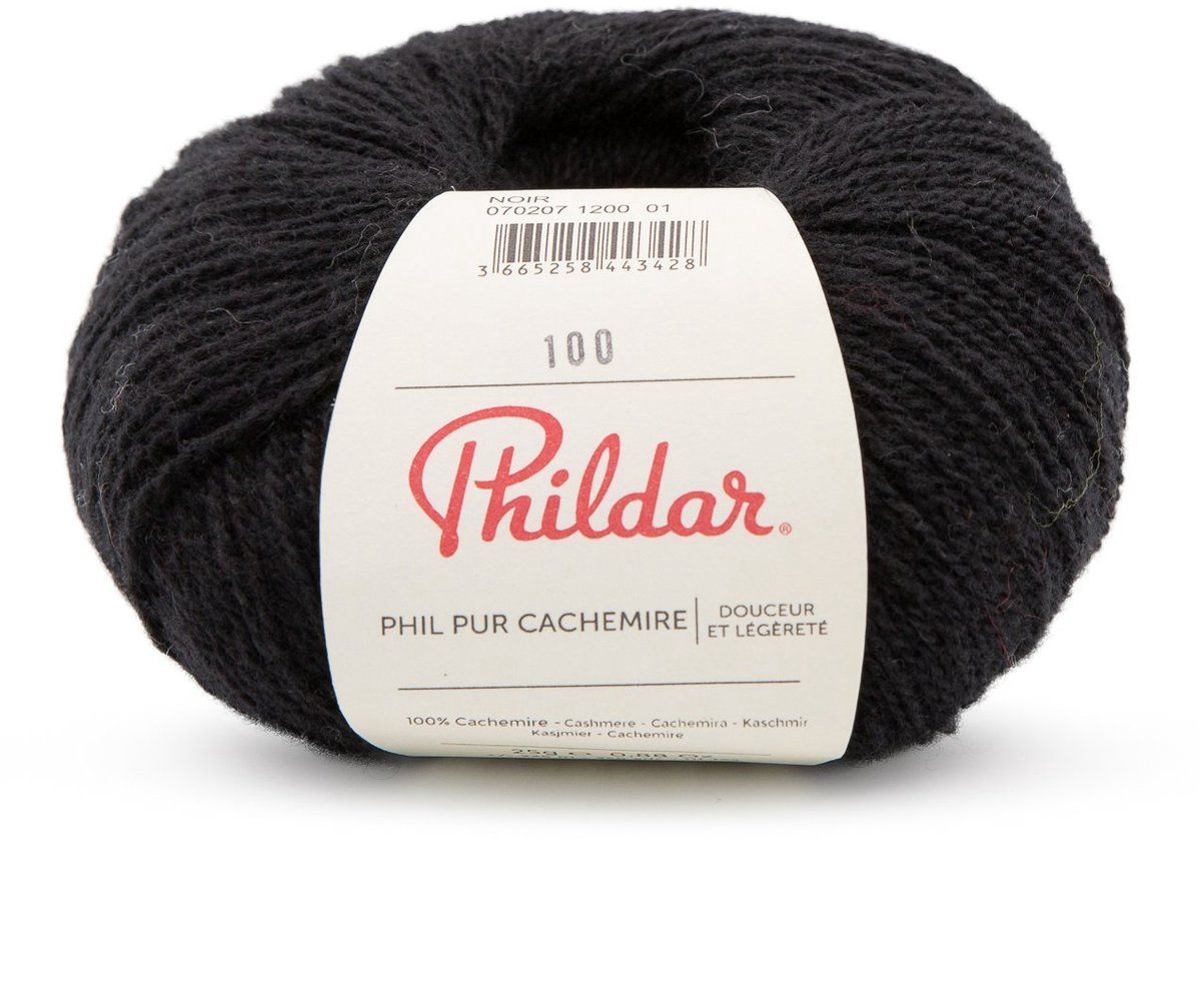 Phildar - Pur Cachemire - Ultrazachte Premium Garen - 100% Kasjmier - Kleur : Noir