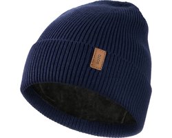 BOTC Muts - Winter Muts - Beanie - One size - Unisex - Muts dames - Hippie - spiritueel - Navy Blauw