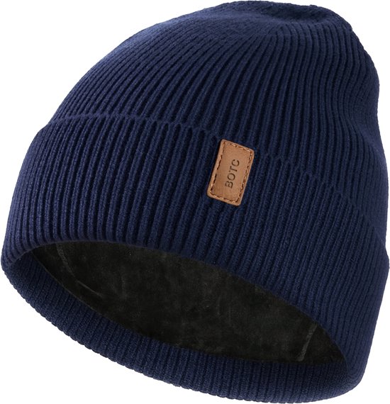 BOTC Muts - Winter Muts - Beanie - One size - Unisex - Muts dames - Hippie - spiritueel - Navy Blauw