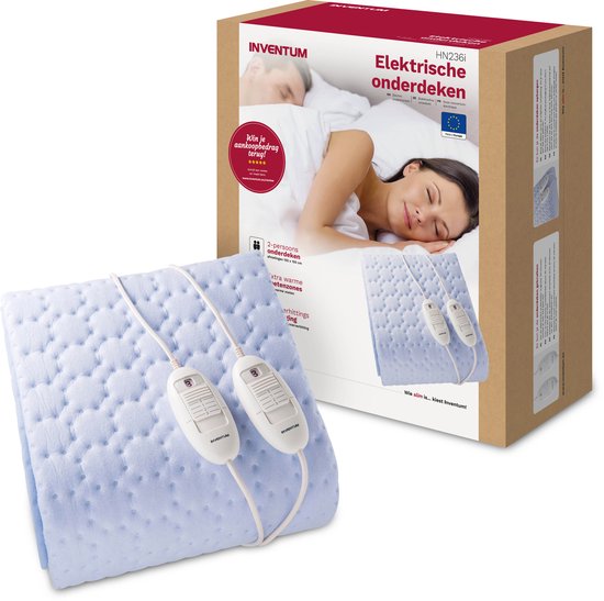 Inventum HN236I Elektrische Onderdeken 150x150 cm Lichtblauw - Inventum - €73,10