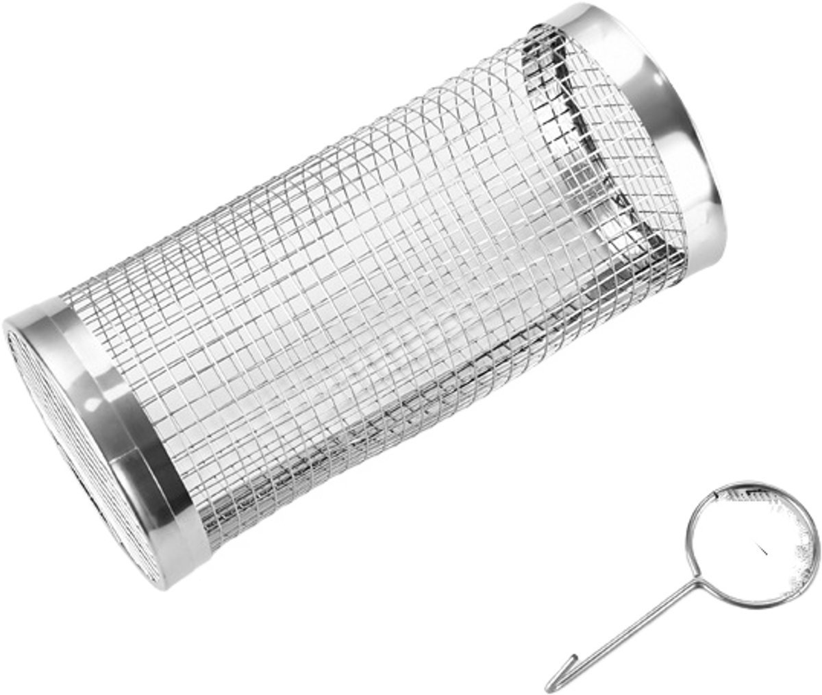 Barbecue gereedschapset - Ronde RVS Outdoor Barbecue Cage, Draagbare Roterende Rookcage