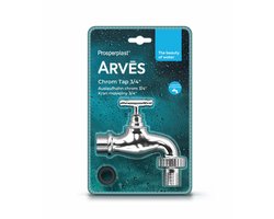 RTAP1 - SILVER - Robinet de Remplissage Luxe Chromé pour le Tonneau de Pluie - 3/4