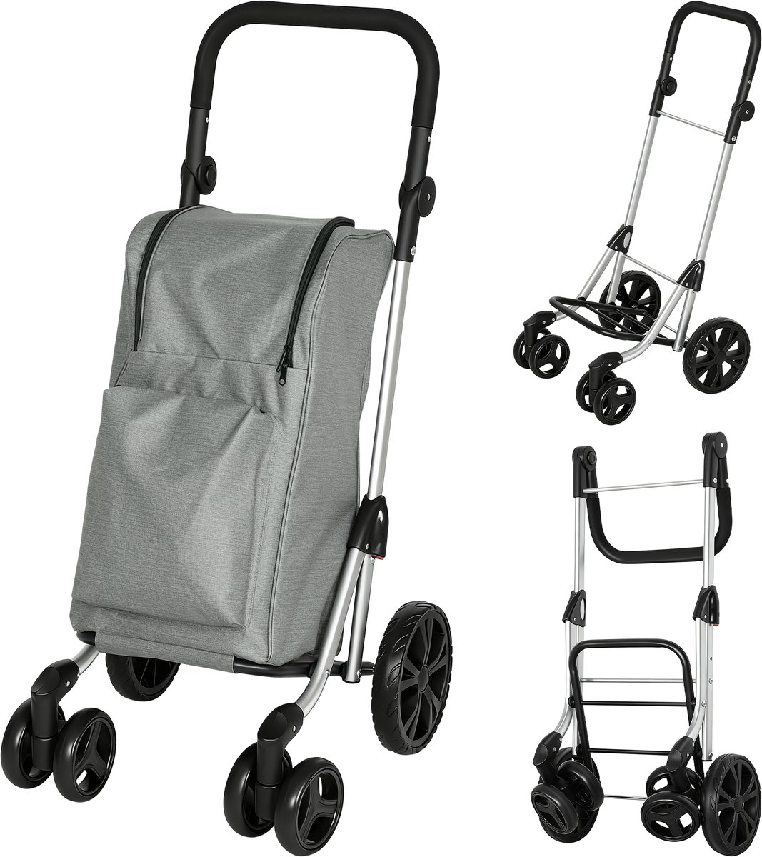 4goodz Boodschappentrolley met Koelvak - 46 liter - Grijs